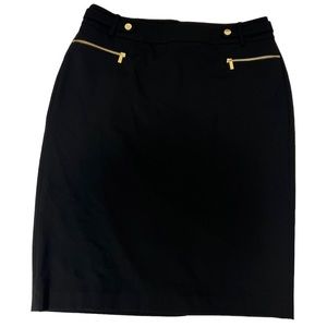 Calvin Klein  Skirt Womens Size 10 Black Lined Zip Up